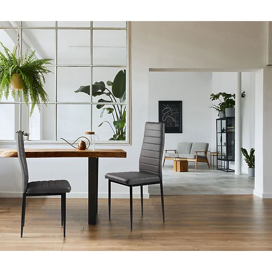 Komplet štirih stolov iz ekousnja z visokim naslonom - sivi