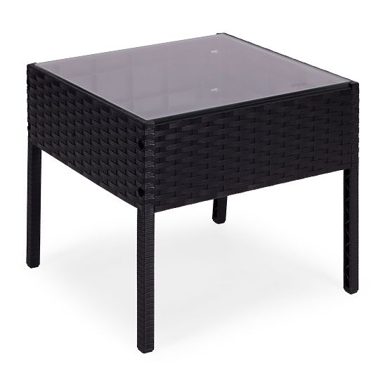 Komplet vrtnega pohištva 2 stola + miza kaljeno steklo črna MultiGarden