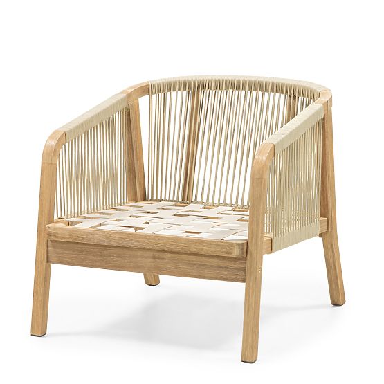 Komplet vrtnega pohištva Castello, pletenina, akacijev les FSC, videz tika, bež