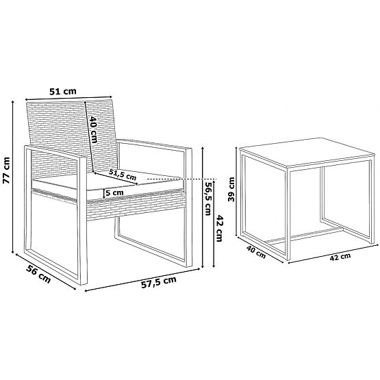 Komplet Vrtnega Pohištva COFFI