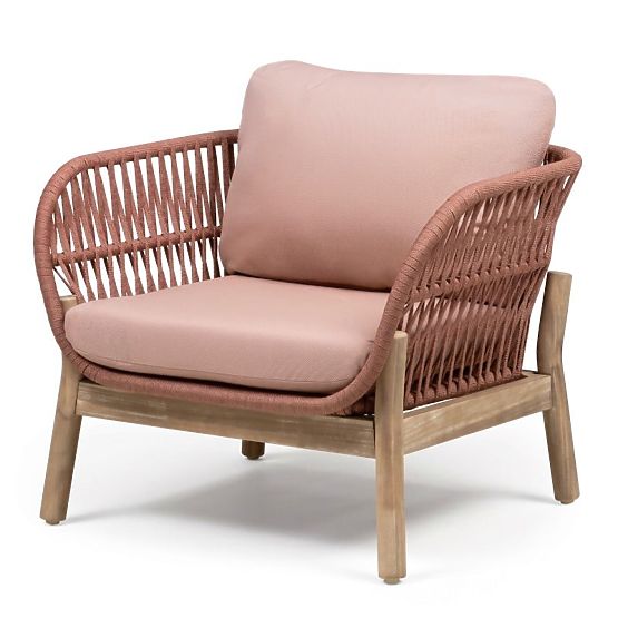 Komplet vrtnega pohištva Fiorentino videz tikovine, pletenje, svetel akacijev les FSC, terakota, zao