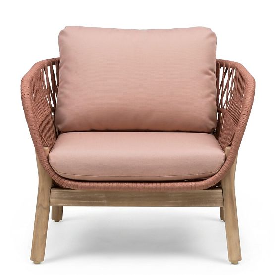 Komplet vrtnega pohištva Fiorentino videz tikovine, pletenje, svetel akacijev les FSC, terakota, zao