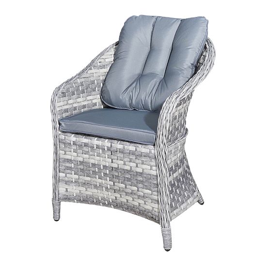 Komplet vrtnega pohištva iz tehnoratana (4 stoli + okrogla miza) MODERNO svetlo siva