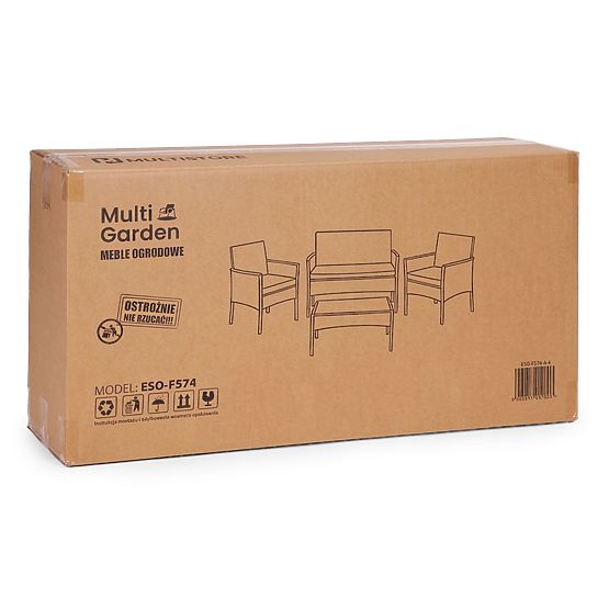 Komplet vrtnega pohištva iz tehnoratana klop miza stoli črna MultiGarden