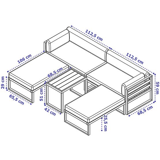 Komplet vrtnega pohištva SANTO bela