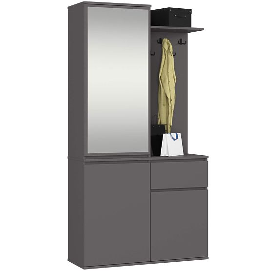 KOMPLET ZA HODNIK ENTRO PK GRAFITNO SIVA