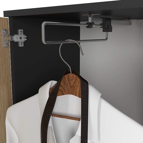 KOMPLET ZA PREDSOBO ENTRO PK ČRNA / HRAST ARTISAN