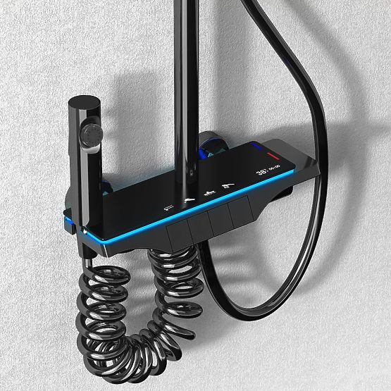 Komplet za prhanje REA Savio z LED zaslonom Črna