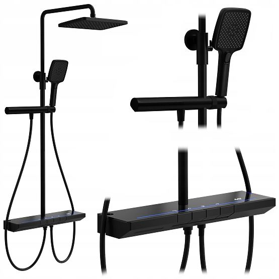 Komplet za prhanje s termostatom REA Pedro Črna