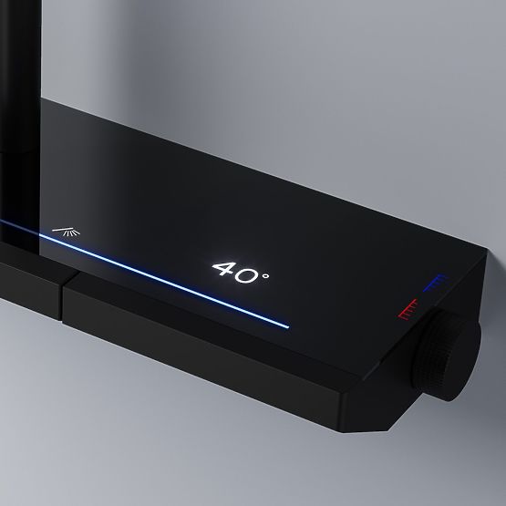 Komplet za prhanje s termostatom REA Pedro Črna