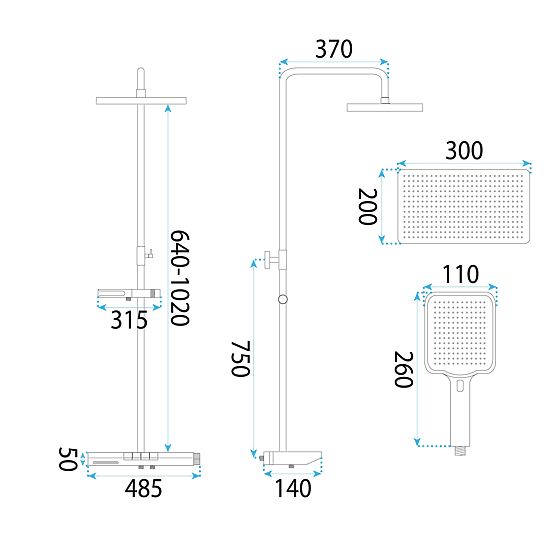 Komplet za prhanje s termostatom REA Pedro Titan