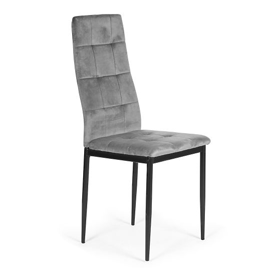 Komplet žametnih stolov za jedilnico in dnevno sobo 4 kosi sivi