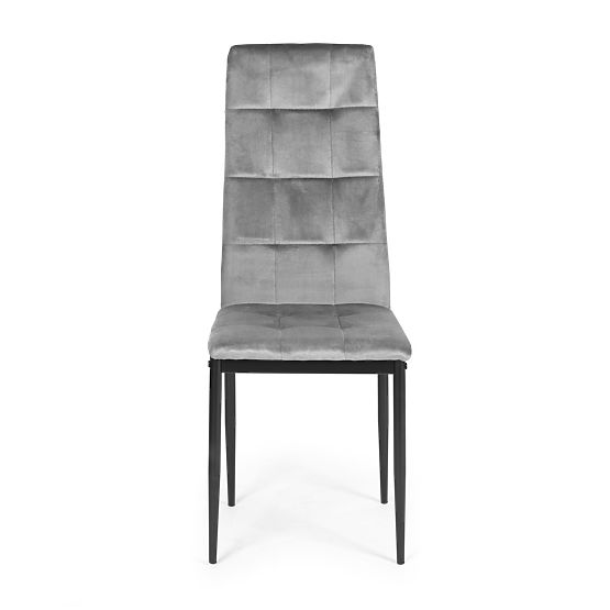 Komplet žametnih stolov za jedilnico in dnevno sobo 4 kosi sivi