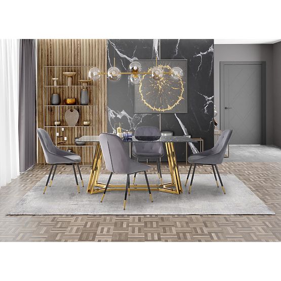 KONAMI miza, plošča - črni marmor, noge - zlato (2p=1ks)