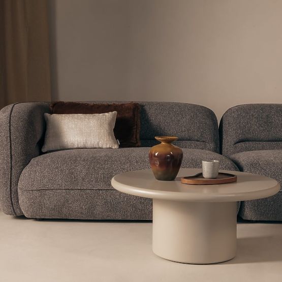 Konferenčna miza Arce 80 cm, temno bež, mat