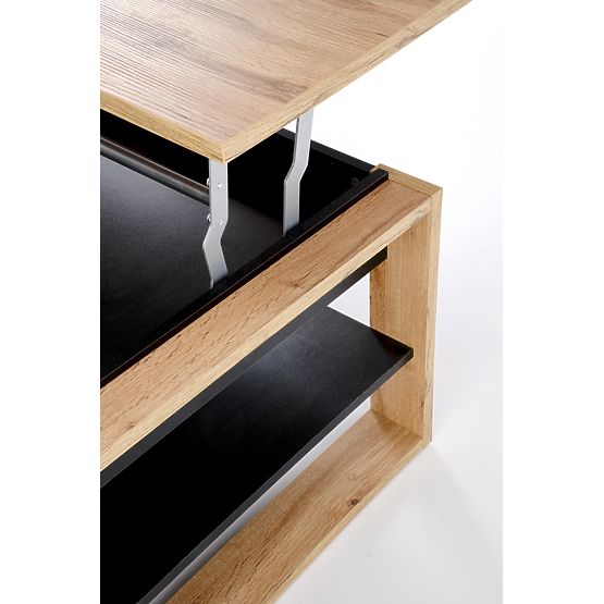 Konferenčna miza BETTY z dvižno ploščo hrast artisan / črna (2p=1ks)