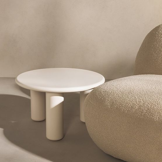 Konferenčna miza Blair 60 cm, kremna, mat