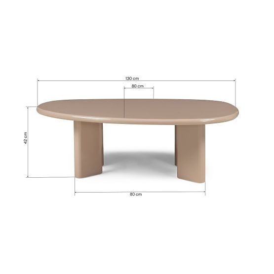 Konferenčna miza Cameron 130 cm, nude, sijajna