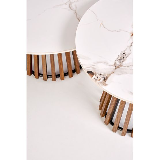 Konferenčna miza CARINA bež marmor / oreh (2p=1ks)