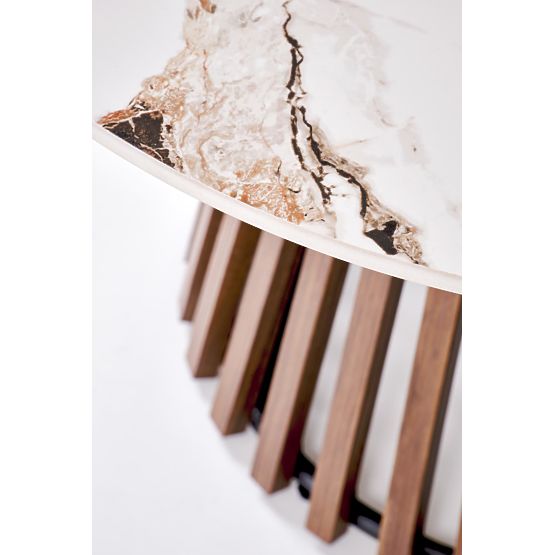 Konferenčna miza CARINA bež marmor / oreh (2p=1ks)