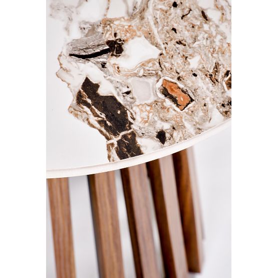 Konferenčna miza CARINA_S bež marmor / oreh (2p=1ks)