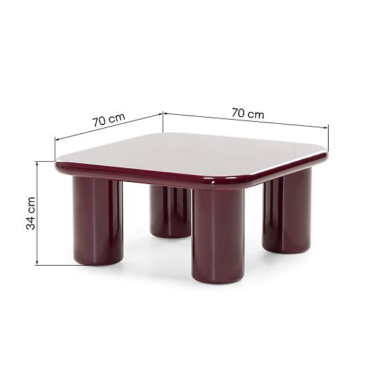 Konferenčna miza Cherry 70 cm, bordo/višnja, sijajna