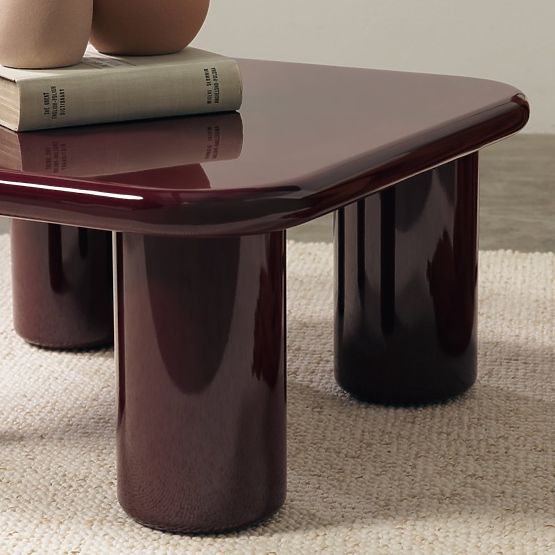 Konferenčna miza Cherry 70 cm, bordo/višnja, sijajna