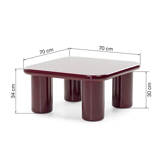 Konferenčna miza Cherry 70 cm, bordo/višnja, sijajna