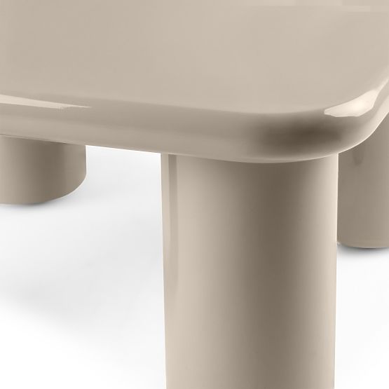 Konferenčna miza Cherry 70 cm, temno bež, sijajna