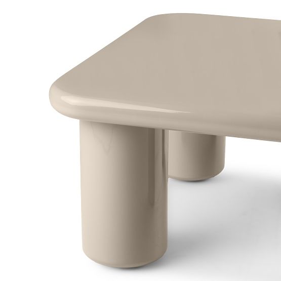 Konferenčna miza Cherry 70 cm, temno bež, sijajna