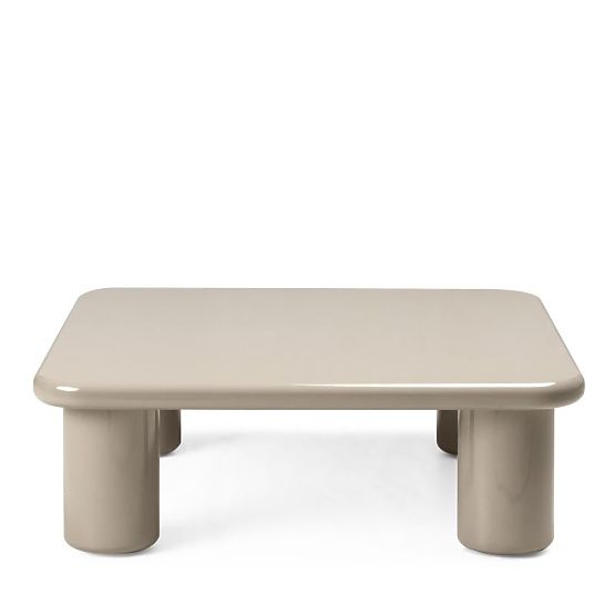 Konferenčna miza Cherry 90 cm, temno bež, sijajna