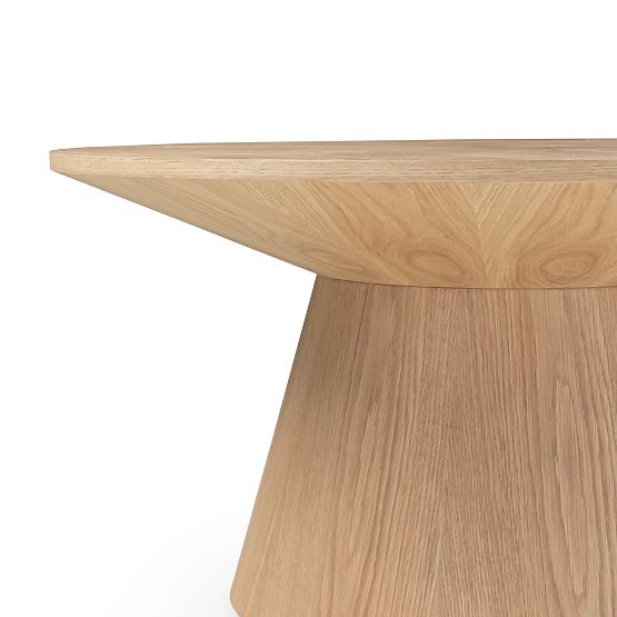 Konferenčna miza Dalarna, 90 cm, okrogla, naravni hrastov furnir