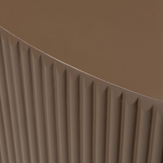 Konferenčna miza Ermanno, 90 cm, mocha, z rebrastim vzorcem