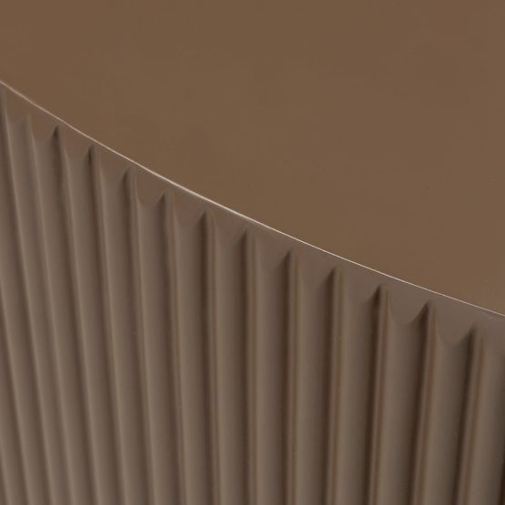Konferenčna miza Ermanno, 90 cm, mocha, z rebrastim vzorcem