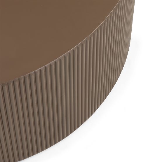 Konferenčna miza Ermanno, 90 cm, mocha, z rebrastim vzorcem