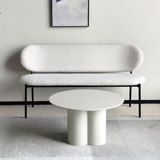 Konferenčna miza Lazaro 80 cm, okrogla, sivo-bež