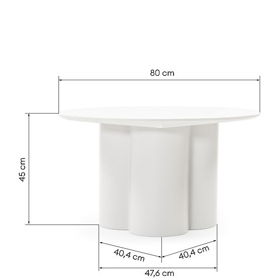 Konferenčna miza Lazaro 80 cm, okrogla, sivo-bež