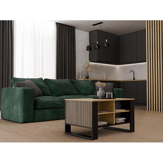 Konferenčna miza Modern 4P SLIM DUB ARTISAN ČRNA