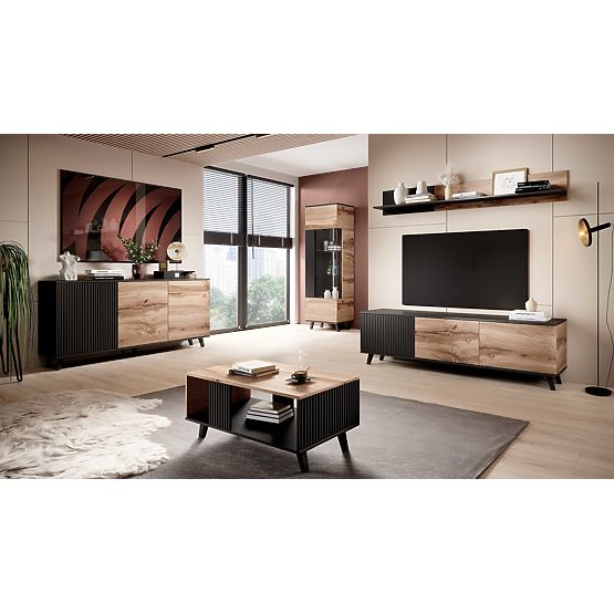 Konferenčna miza RANDOM LAW-1 - Hrast Wotan/Črna