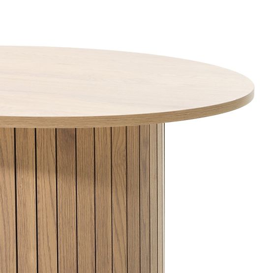 Konferenčna miza Remigio 80 cm, okrogla z letvicami, hrast