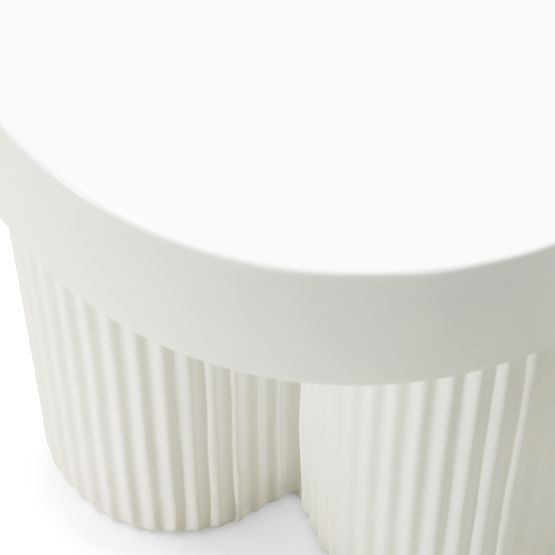 Konferenčna miza Salerno 45 cm, okrogla, bela, z utori