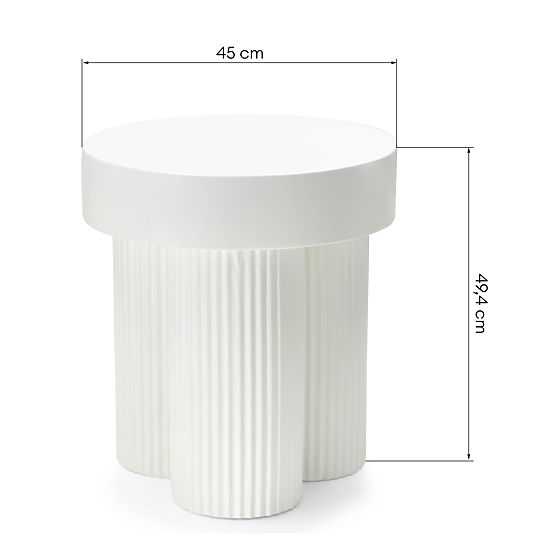 Konferenčna miza Salerno 45 cm, okrogla, bela, z utori