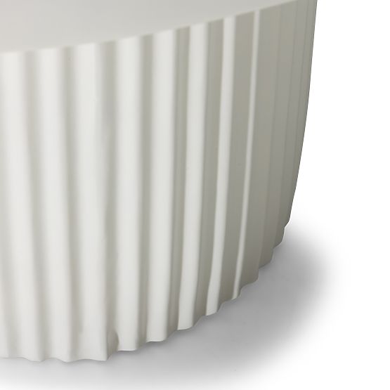 Konferenčna miza Salerno 70 cm, okrogla, bela, z rebrastim vzorcem