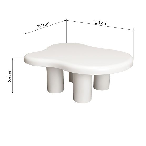 Konferenčna miza Vercelli 100 cm, bela
