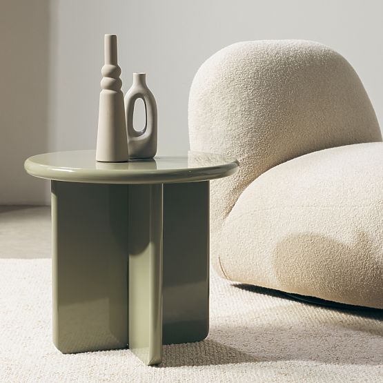 Konferenčna miza Vivid 50 cm, olivna, sijajna