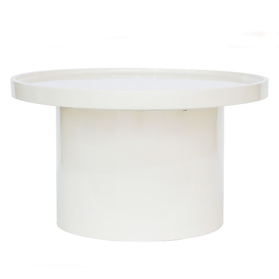 Konferenčna mizica Chia, 70 cm, bela, sijajna