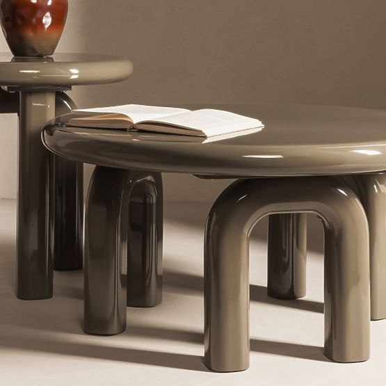 Konferenčna mizica Flambe 80 cm, zelena/siva, sijajna