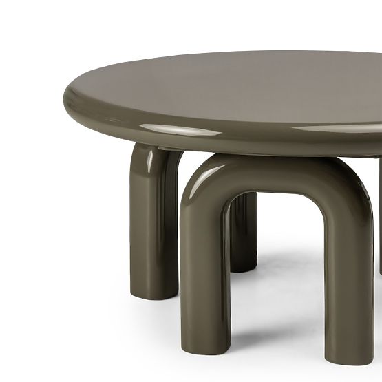 Konferenčna mizica Flambe 80 cm, zelena/siva, sijajna