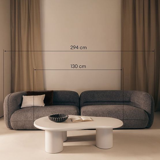 Konferenčna mizica Sucre sivo-bež, mat, zaobljene oblike