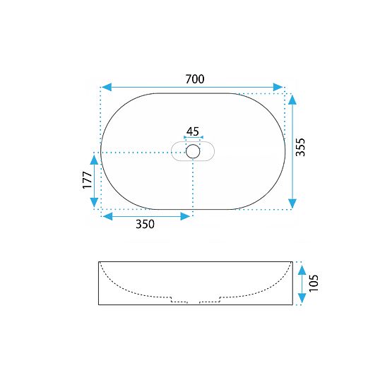Konglomeratno umivalnik IRIS 71 CM siva mat